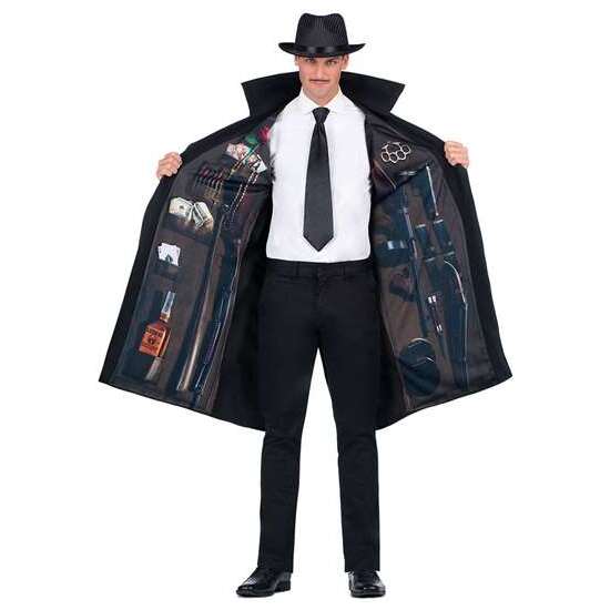 Disfraz Adulto Mafioso Talla Unica (abrigo Y Sombrero)