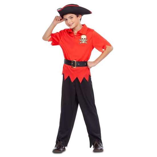 Comprar Disfraz Pirata Rojo 5-6 Años (sombrero, Camisa, Cinturón Y Pantalones)