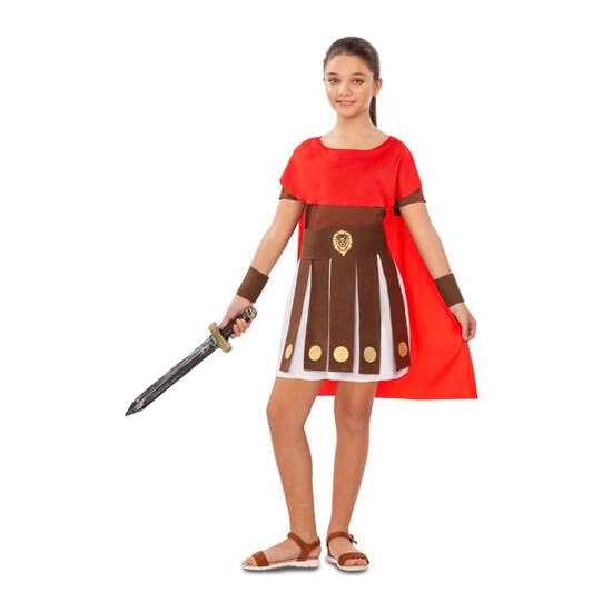 Comprar Disfraz Guerrera Romana 5-6 Años (capa, Vestido, Cinturón Y Muñequeras)