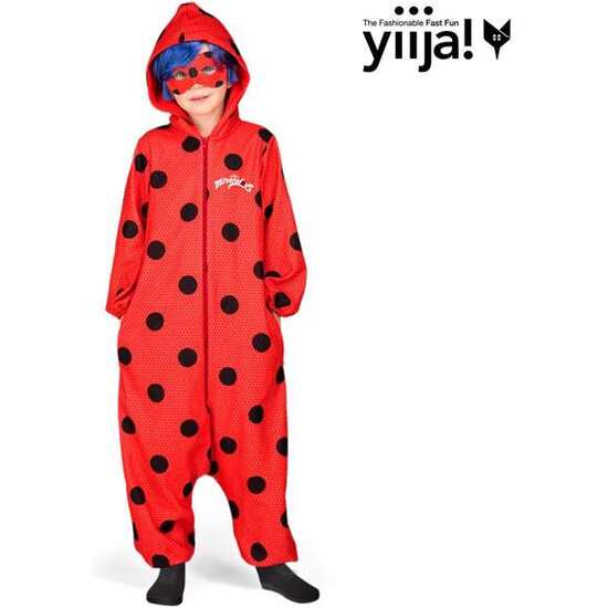 Disfraz Ladybug Pyjamas 10-12 Años (mono Con Capucha, Peluca Y Antifaz)