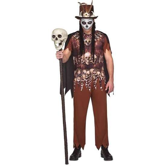 Disfraz Voodoo Cannibal Talla M-l (camiseta, Pantalones Y Capa)