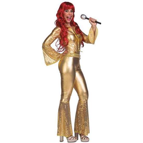 Comprar Disfraz Adulto Ladies Gold Disco Jumpsuit Talla M-l
