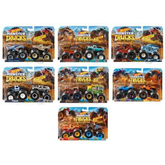 Comprar Coche Hot Wheels Monster Trucks. Pack De Dos Coches De Demolición.escala 1:64 - Modelos Surtidos