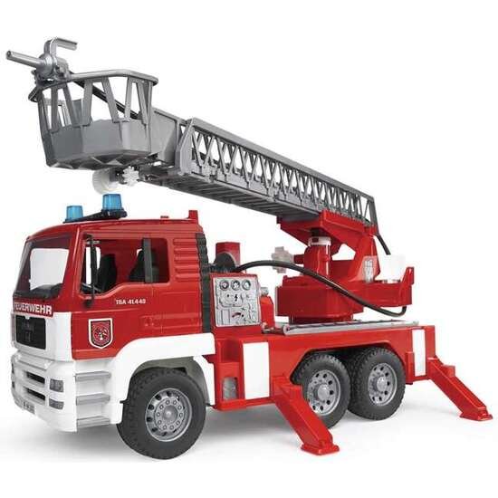 CAMION BOMBEROS MAN TGA CON ESCALERA LUZ Y SONIDO 47X17X24 CM BRUDER