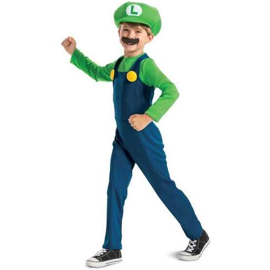 Disfraz Nintendo Super Mario: Luigi Lujo T. 4-6 Años