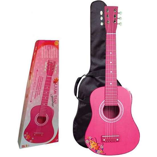 Guitarra Madera 65cm. - Color Rosa