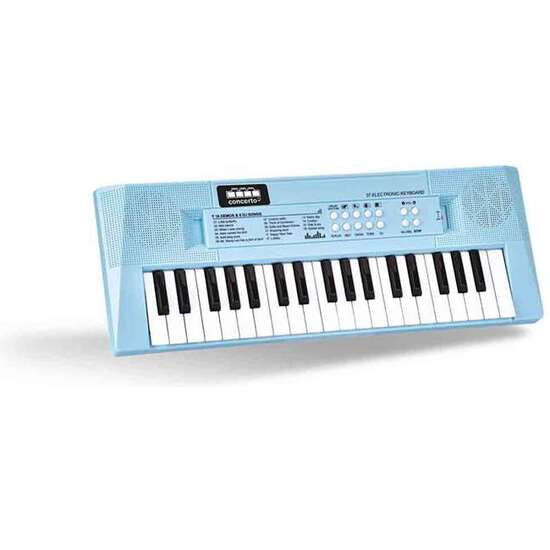 Comprar Organo 37 Teclas Con Micro Toma Usb Y Cable Audio Color Azul