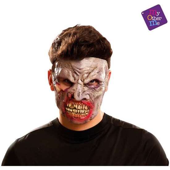 1/2 Zombie Latex Mask One Size