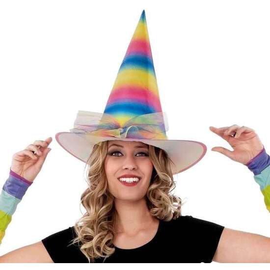 Sombrero De Bruja Rainbow 58 Cm