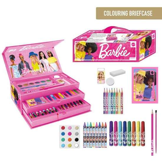 Maletín De Papelería Coloreable Barbie 26.0 X 10.0 X 13.0 Cm