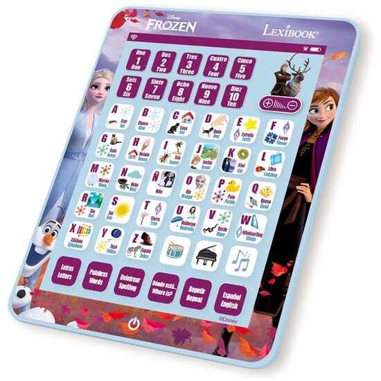TABLET EDUCATIVA BILINGÜE INGLES-ESPAÑOL  FROZEN CON 80 ACTIVIDADES. 24.4X19X1.5 CM LEXIBOOK