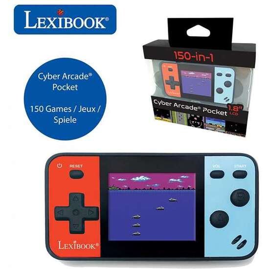 CONSOLA PORTÁTIL MINI  CYBER ARCADE CON PANTALLA 1.8 Y 150 JUEGOS INCLUIDOS. 14X13X3.50 CM