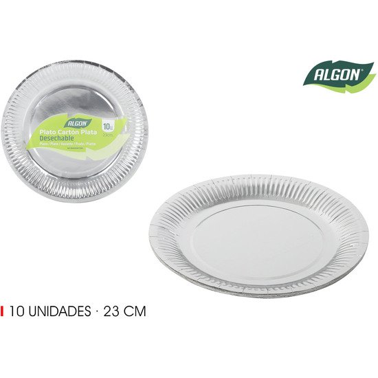 SET-10 PLATO CARTON PLATA RED. 23CM ALGON ALGON
