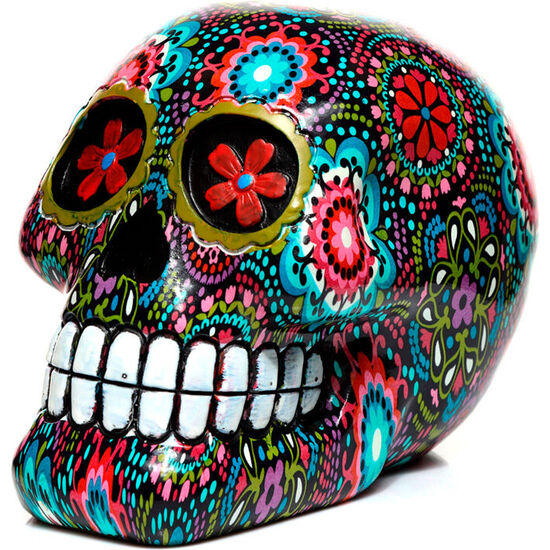 Comprar Figura Calavera Decorativa Mexicana Dia De Los Muertos Floral 14cm