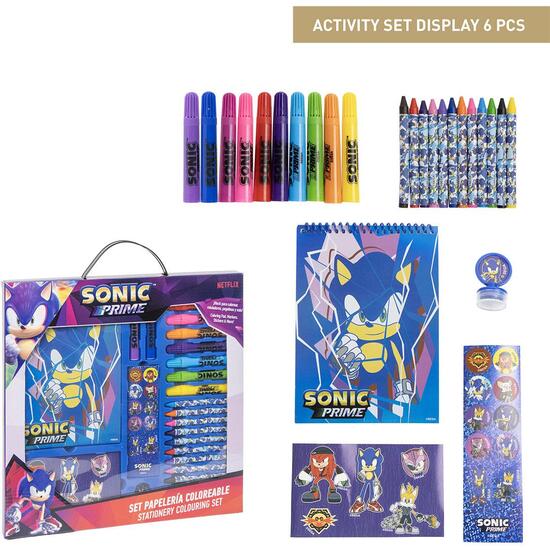 Comprar Set Papelería Coloreable Display Sonic Prime