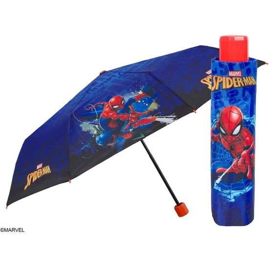 PARAGUAS PLEGABLE MANUAL SPIDERMAN MARVEL 50CM PERLETTI