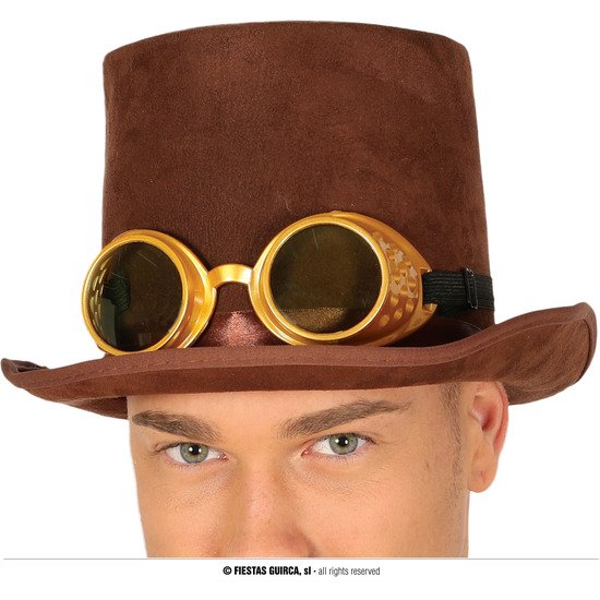 CHISTERA STEAMPUNK CON GAFAS, TERCIOPELO GUIRCA