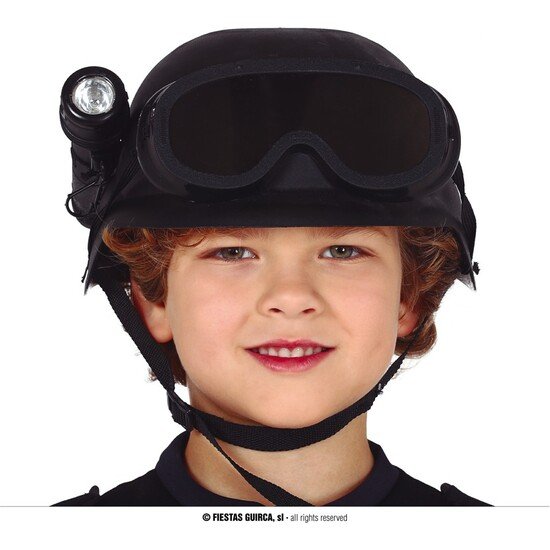 CASCO ANTIDISTURBIOS INF. CON LINTERNA GUIRCA