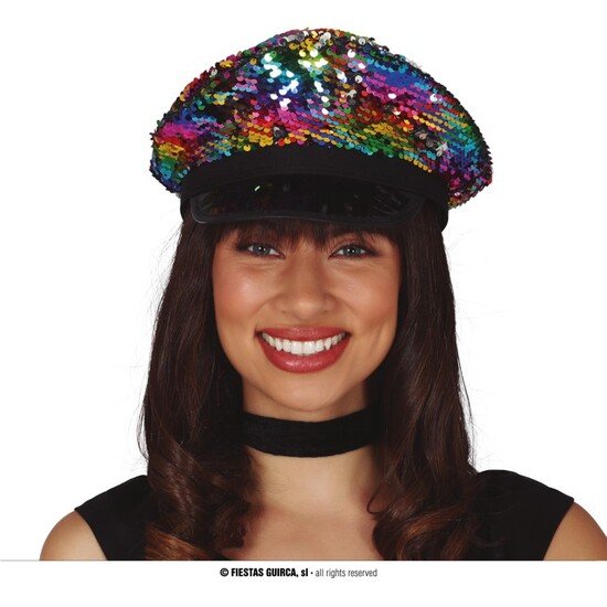 Comprar Gorro Policia Lentejuelas Multicolor