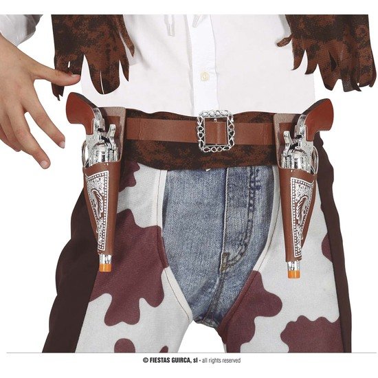 DOS CARTUCHERAS CON PISTOLA COWBOY 20 CMS GUIRCA