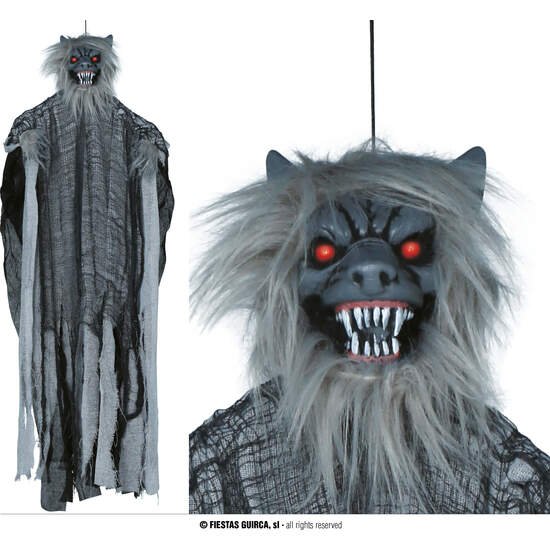 COLG.HOMBRE LOBO, LUZ, SON. Y MOV, 120 CMS GUIRCA