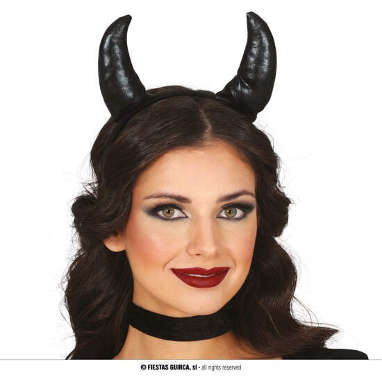 DIADEMA CUERNOS DEMONIO NEGRA GUIRCA