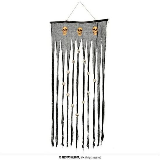 CORTINA NEGRA CALAVERAS 90X180 CMS GUIRCA