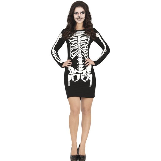 SKELETON DRESS, ADULTA, 36 - 38 (S)