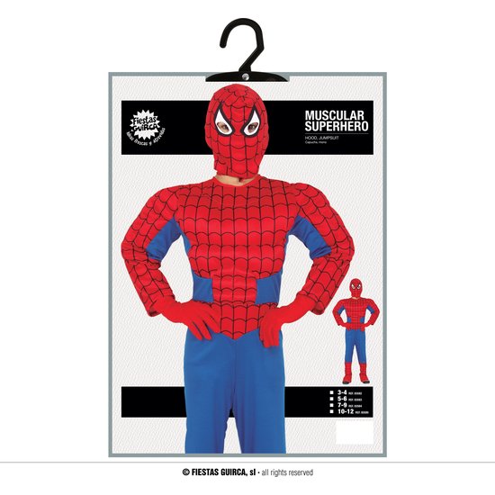 SUPERHEROE MUSCULOSO, INFANTIL, 10 - 12 AÑOS