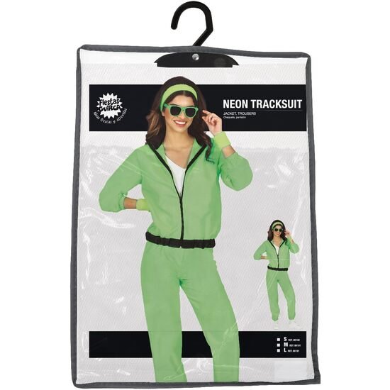 GREEN NEON TRACKSUIT, ADULTA, 38 - 40 (M)