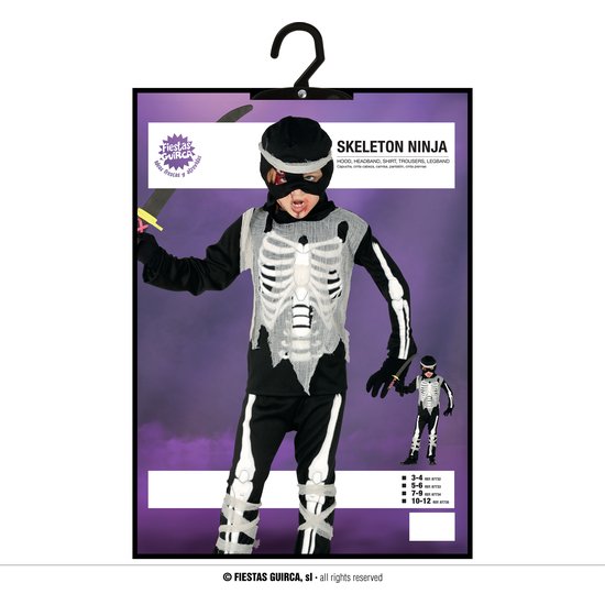 SKELETON NINJA, INFANTIL, 3 - 4 AÑOS