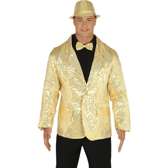 CHAQUETA LENTEJUELAS ORO, ADULTO, 48 - 50 (M)