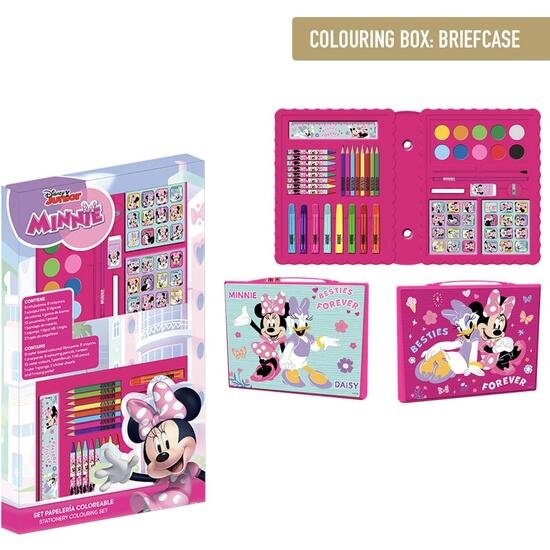 SET PAPELERÍA COLOREABLE CAJA MINNIE CERDA