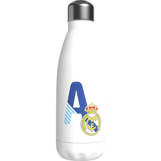 REAL MADRID BOTELLA PERSONALIZABLE BLANCA DE ACERO 550ML LETRA A CYP BRANDS