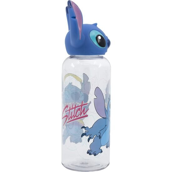 BOTELLA CON FIGURA 3D STITCH Y PALMAS 560 ML