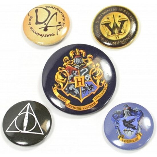JUEGO DE CHAPAS HOGWARTS SÍMBOLOS VARIOS PYRAMID INTERNATIONAL