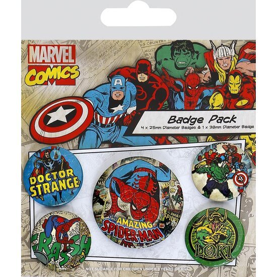 JUEGO DE CHAPAS SPIDERMAN Y VARIOS PYRAMID INTERNATIONAL