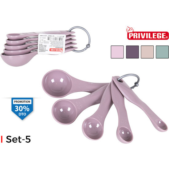 Comprar Set 5 Cucharas Medidoras Plástico Privilege - Colores Surtidos