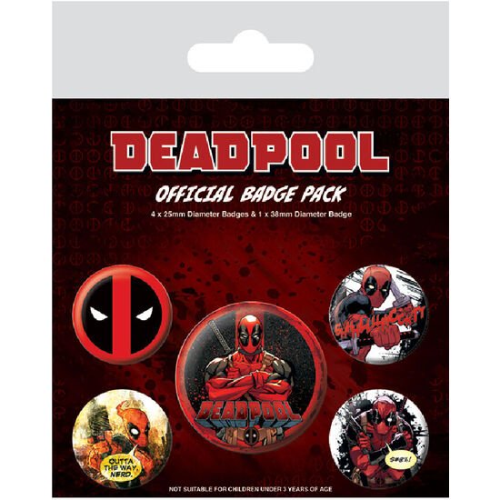 JUEGO DE CHAPAS DEADPOOL OUTTA THE WAY PYRAMID INTERNATIONAL
