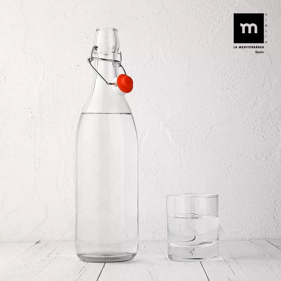 BOTELLA VIDRIO TRANSPARENTE 1L LA MEDITERRANEA LA MEDITERRANEA