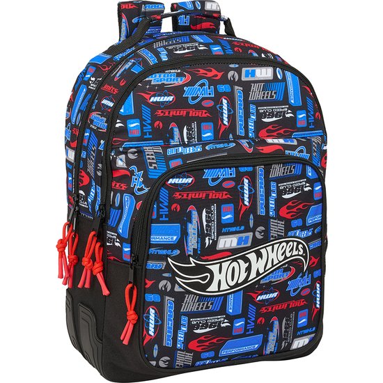 MOCHILA DOBLE ADAPT.CARRO HOT WHEELS SAFTA