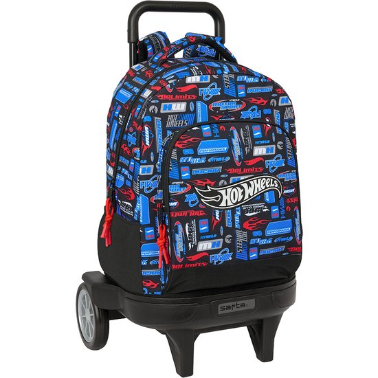 MOCHILA GDE. C/RUEDAS COMPACT EVOL. EXT. HOT WHEELS SAFTA