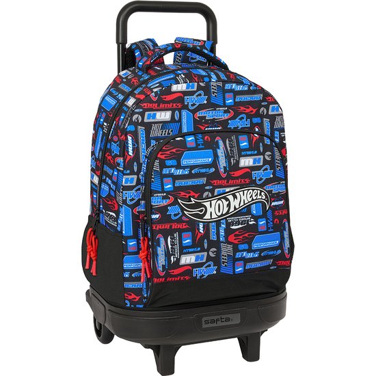 MOCHILA GDE. C/RUEDAS COMPACT EXT.SIMPLE HOT WHEELS SAFTA