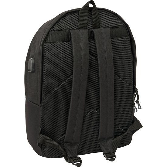 MOCHILA DOBLE PARA PORTATIL 15,6 +USB ATCO. DE MADRID TEEN BLACK