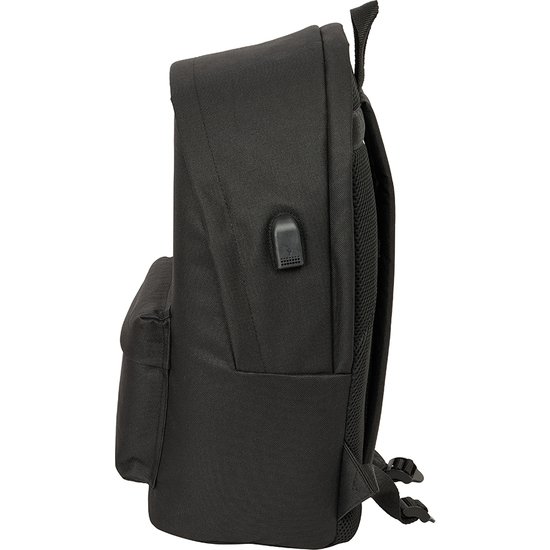 MOCHILA DOBLE PARA PORTATIL 15,6 +USB ATCO. DE MADRID TEEN BLACK