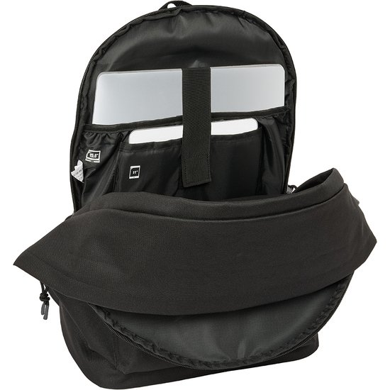 MOCHILA DOBLE PARA PORTATIL 15,6 +USB ATCO. DE MADRID TEEN BLACK