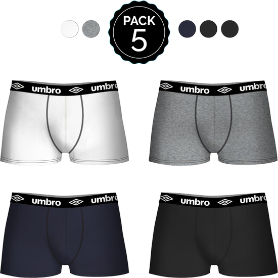 Set 5 Boxers Umbro 2negro/blanco/azul/gris