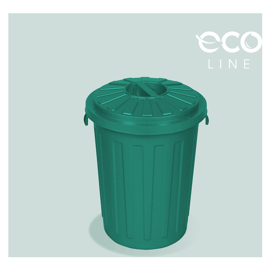 Cubo De Basura Eco - Papelera Polivalente Con Tapa Cerrable, Grande - 23 L Verde
