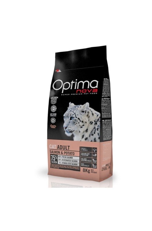 OPTIMA NOVA CAT ADULT SALMON PATATA 8 KG. Optima Nova